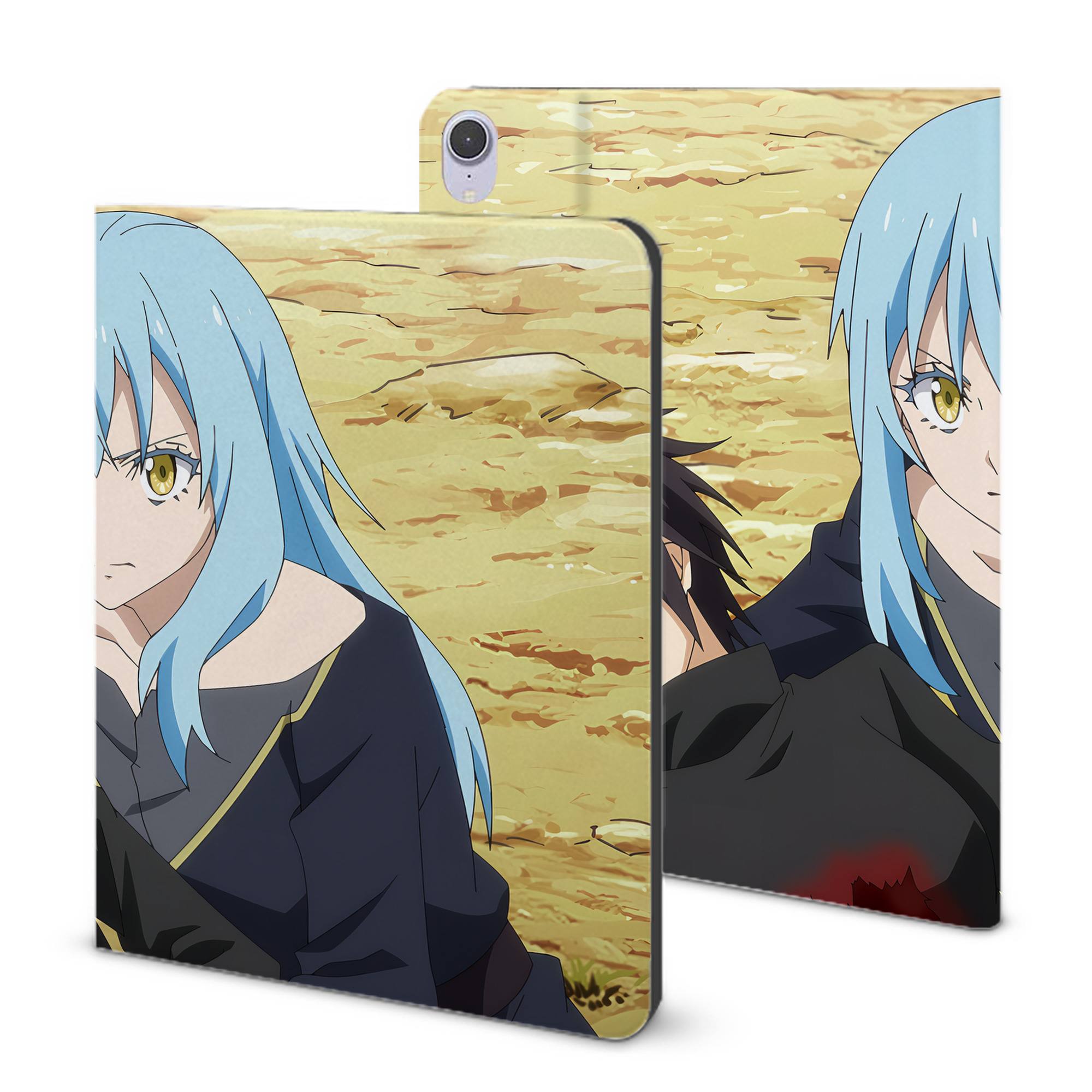 （画像用） 転スラ Regarding Reincarnated to Slime IPad ケース ブック型 PUレザー TPU 耐衝撃 軽量 薄型 ペン収納なし 全面保護 IPad 各モデル対応